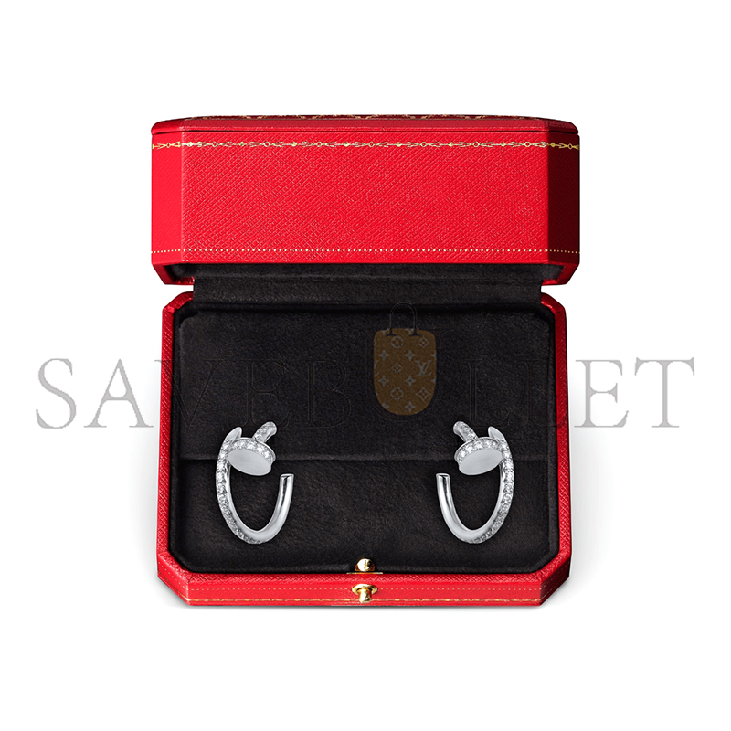 CARTIER JUSTE UN CLOU HOOP EARRINGS, SMALL MODEL, PAVED B8301431